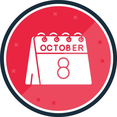 Takvim simgesinin 7 Ekim - Kasım vektör illüstrasyonu