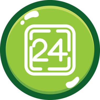 Moda çemberi izole edilmiş arkaplanda 24. takvim simgesi