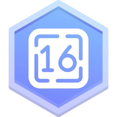 16 numaralı rozet simgesi, taslak biçimi