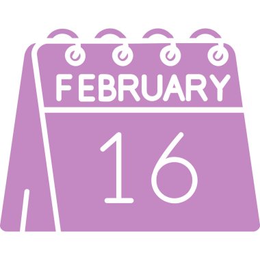 15 Şubat - Takvim simgesi, Şubat ayının bir günü takvim. vektör illüstrasyonu