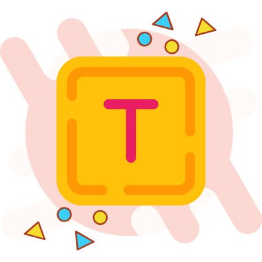 Çizgi film harfi t 'nin vektör çizimi