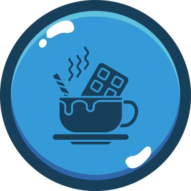 Kahve fincanı ikonu. Web için basit bir kahve fincanı vektör simgesi çizimi