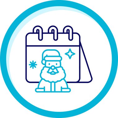 Mavi çizgi Noel Baba simgesi beyaz arka planda izole edilmiş. Mutlu noeller ve mutlu yıllar. vektör illüstrasyonu