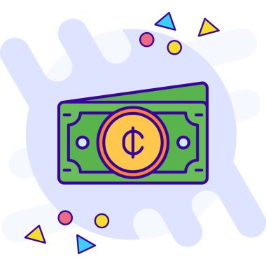 Dolar işareti renk vektör illüstrasyonu