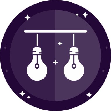 vektör modern illüstrasyon, yuvarlak ampul simgesi.