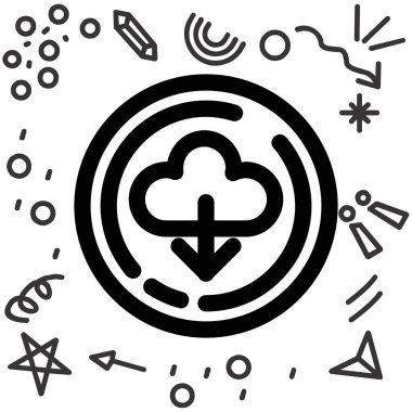 Bulut. Web simgesi basit illüstrasyon