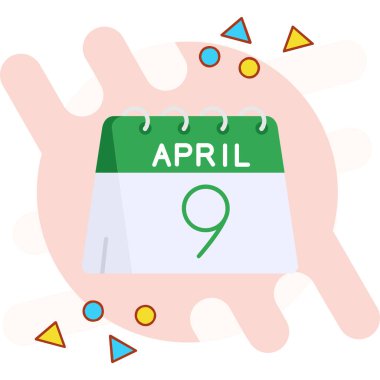 Takvim günü 19 Nisan simgesi - düz vektör