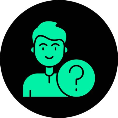 Soru işareti olan adamın vektör illüstrasyonu