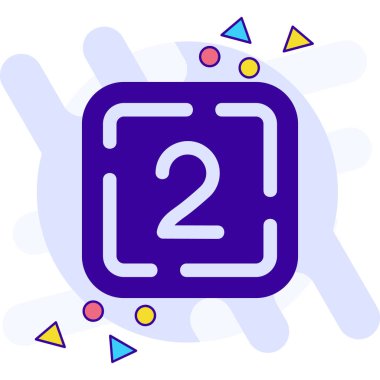 2 numaralı simge, vektör illüstrasyonu