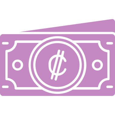 Dolar banknotu düz simge, vektör, illüstrasyon