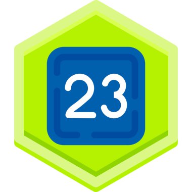 Düz stil ile 23 rd takvim simgesi