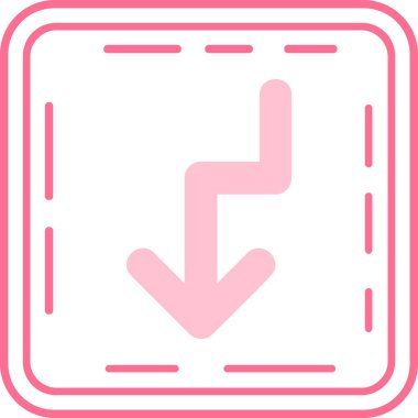 Ok sol vektör simgesi bir çerçeve içinde