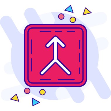 Beyaz arkaplanda çizgi bayrağı simgesi izole edildi. Zafer sembolü ve diğer konum zorluk konsepti. Renkli taslak konsepti. vektör