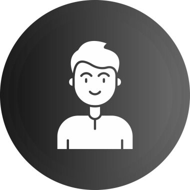 İnsan avatarı vektör piktogramı. İllüstrasyon beyaz arkaplanda bir grafik simgesidir.