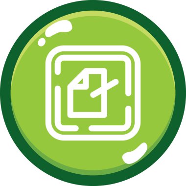 Yeşil ve beyaz daire simgesinin vektör illüstrasyonu