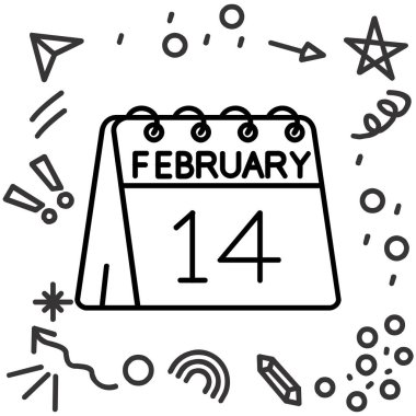 Şubat takvimi özet biçiminde vektör simgesi