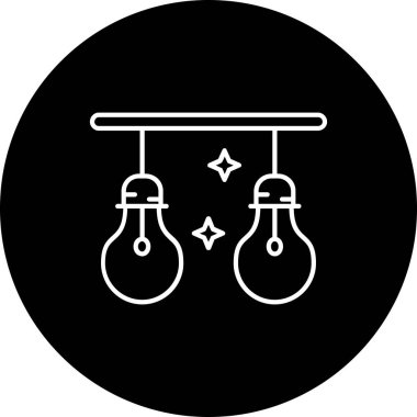 Ampul simgesi ve vektör illüstrasyonu beyaz arkaplanda izole edildi