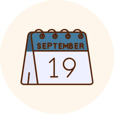 Eylül 25 takvim tarihi simgesi, vektör tasarımı, 16 takvim tasarımı