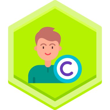 telif hakkı web simgesi, vektör çizim