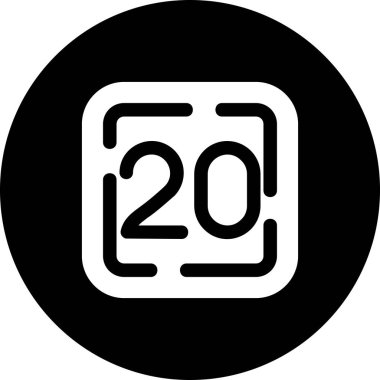 20 Glyph ters vektör simgesi illüstrasyonu
