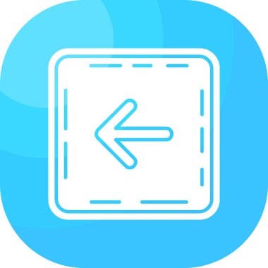 Beyaz arkaplanda ana çizgi ok simgesi izole edildi. yön sembolü. Navigasyon işareti. Turkuaz kare düğme. vektör