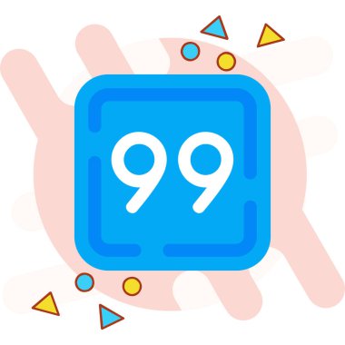 99 simge vektörü. Beyaz arkaplanda izole edilmiş 9 numaralı tabela