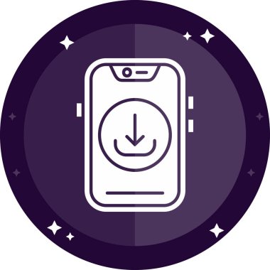 Bir cep telefonu simgesinin vektör illüstrasyonu