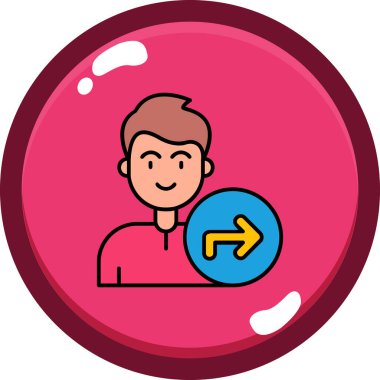 Çemberli genç bir adamın vektör çizimi