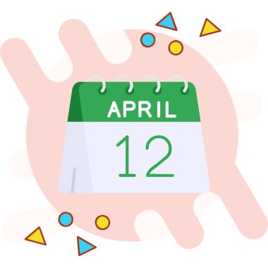 17 Nisan düz tasarım, tek günlük takvim simgesi.