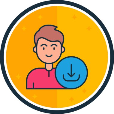 Arkadaşız. Web simgesi basit illüstrasyon