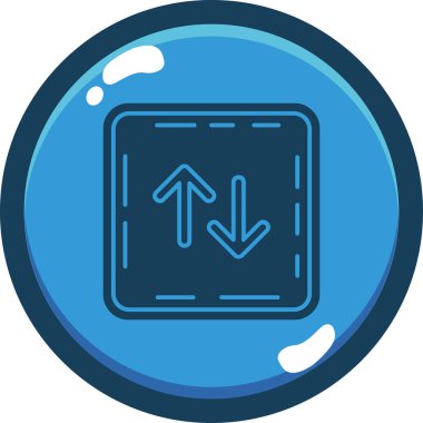 ok aşağı yönlü simge doldurulmuş dış hat biçimi