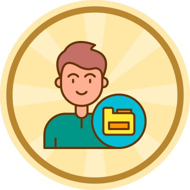 Bozuk para ikonlu bir adam. vektör illüstrasyonu