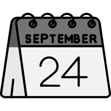 Eylül 15 - 22 takvim - siyah bir takvimin vektör illüstrasyonu