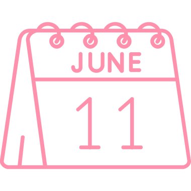 Beyaz arka planda 1 Haziran takvim günü. Takvim tarihi, bir takvimin simge biçimi