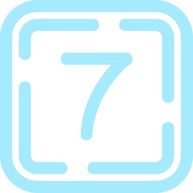 7 numaralı simge, beyaz arkaplanda vektör illüstrasyon tasarımı