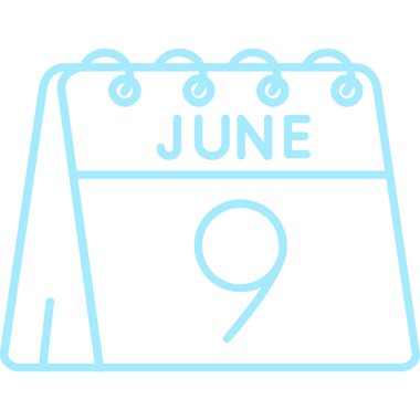 Haziran düz vektör simgesi