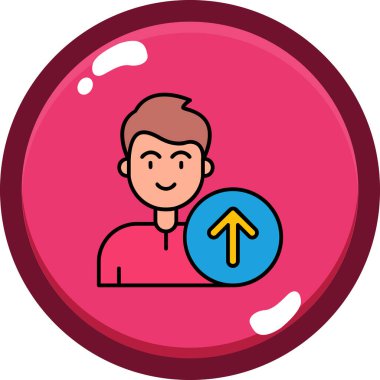 Çember simgesi olan bir adamın vektör çizimi