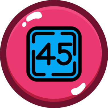 45 dakikalık renk simgesi, ana hatlı vektör illüstrasyonu