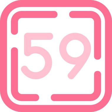 6 numara işareti. Pembenin 95 simgesi. beyaz renk açık.