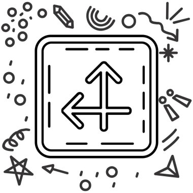 Çizgi roman biçiminde yön ikonu