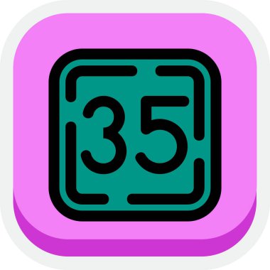 Web kullanımı için vektör 35 sayı simgesi