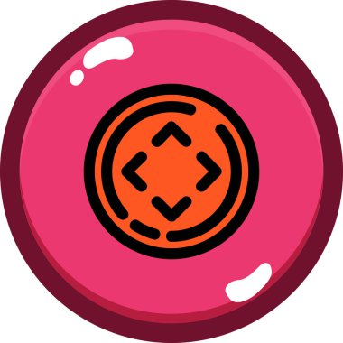 Bir topun çizgi film simgesinin vektör çizimi