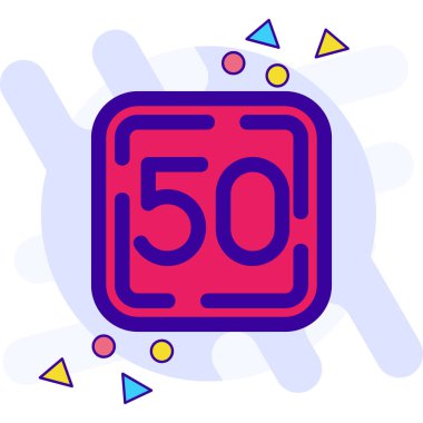 Beyaz arkaplanda izole edilmiş renkli doğum günü pastası ikonu. Rastgele dinamik şekiller. vektör