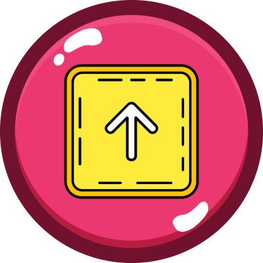 Bir dairenin kırmızı ve beyaz ikonunun vektör çizimi