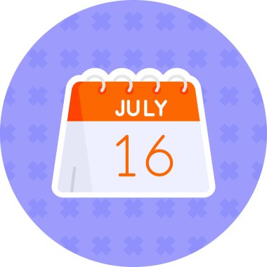 8 Temmuz. Takvimli takvim simgesi. Düz stil simgesi. Randevu ve planlama. Gün, planlama ve takvim. vektör illüstrasyonu