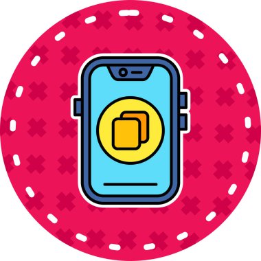 Basit vektör simgesi, cep telefonu illüstrasyonu