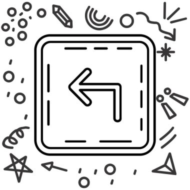 ok imleç yönü simgesi ana hat biçiminde