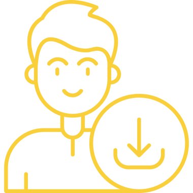 Avatar man simgesi vektör illüstrasyonu