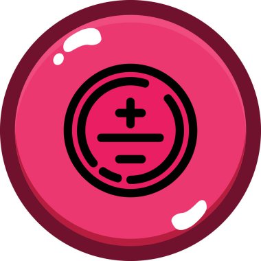 Kırmızı ve beyaz simgenin vektör illüstrasyonu