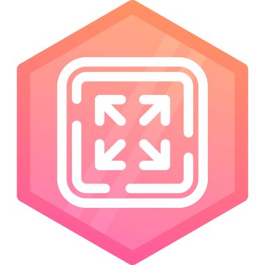 Bir simge ile bir altıgenin vektör illüstrasyonu